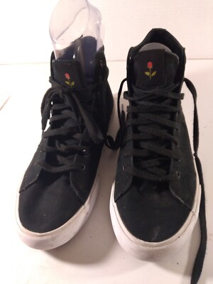 1. State Lace Up Sneakers Black Rose Logo Sz 10 M Skater Goth Grunge 