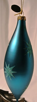Midwest of Cannon Falls Snowy Bright Blue Icicle Glass Christmas Star NWOT