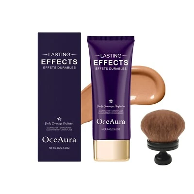 Beauty Body Coverage Perfector with Brush,2-in-1 Body Camouflage and Illuminator