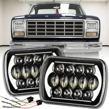 Pair Fit Ford F-150 F-250 F-350 Super Duty 7X6'' LED Headlights Hi/Lo Beam Lamp