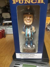 Punch Cigars Bobblehead, Mr. Punch Blue Stripe Holding Cigar Box