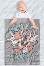 Looney Tunes Soft Fleece Baby Blanket, Cozy Crib Throw 30"x40" Aint I A Stinker