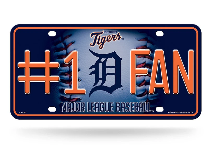 DETROIT TIGERS  #1 FAN CAR TRUCK TAG LICENSE PLATE MLB BASEBALL METAL SIGN - Image 2 of 2