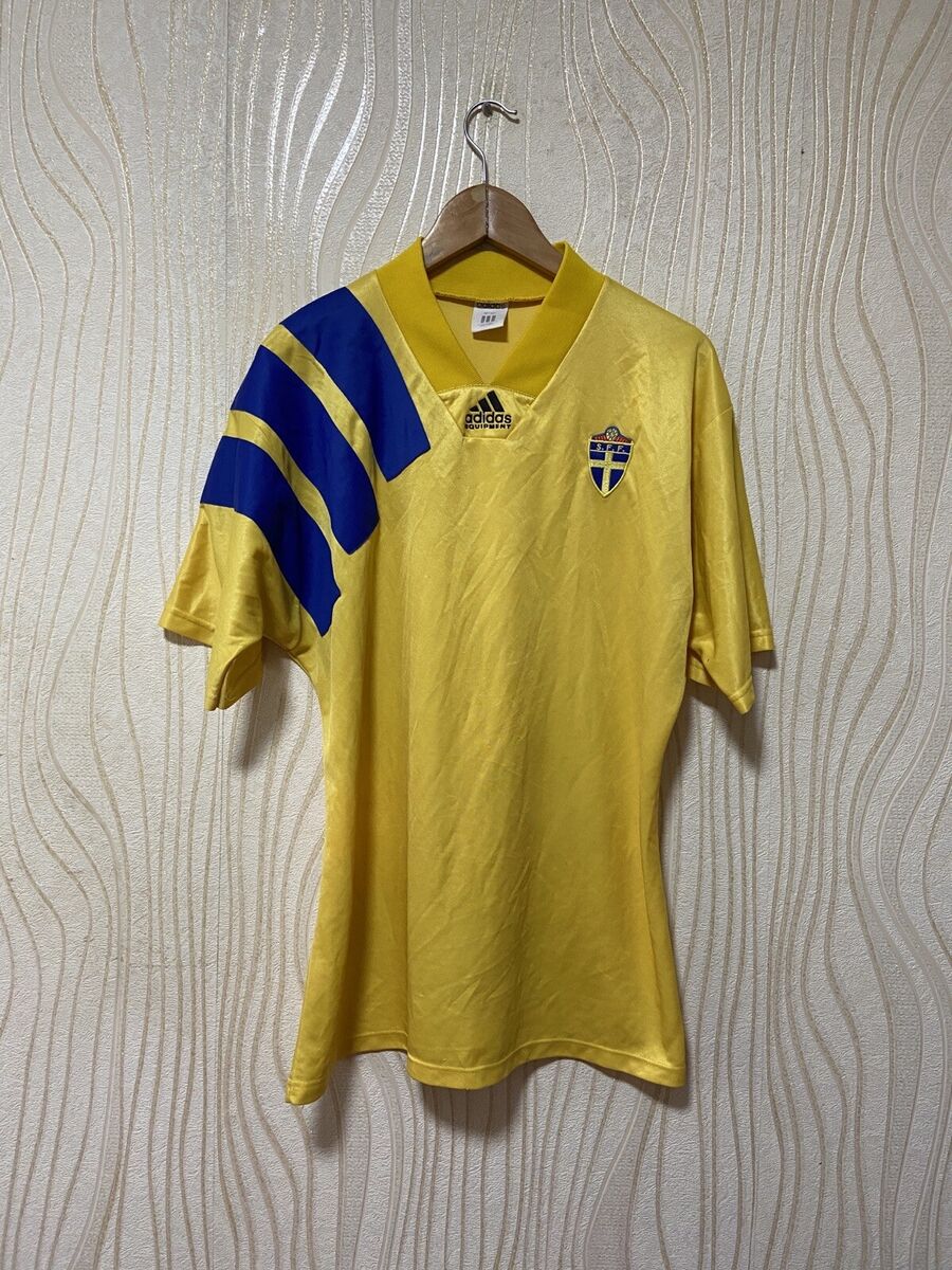 SWEDEN 1992 1994 HOME FOOTBALL SHIRT SOCCER JERSEY ADIDAS sz SWEDEN 1992 1994 HOME FOOTBALL SHIRT SOCCER JERSEY ADIDAS sz