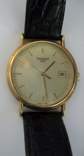 TISSOT Vintage 18ct GOLD Quartz Gents Wristwatch GOLD RUN HESSALITE 955472  | eBay