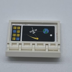 VINTAGE 1999 LEGO HINGE 2X4 SATELLITE ORBITING EARTH PATTERN 6458STK02 -SET 6458