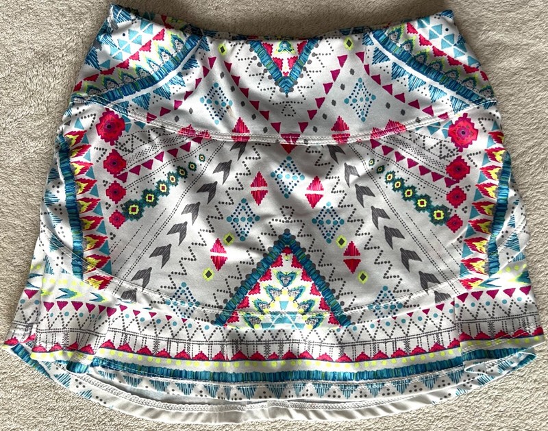 Lucky in Love Girl's White Multicolor Skirt/ Skort  : SIZE Small 7-8