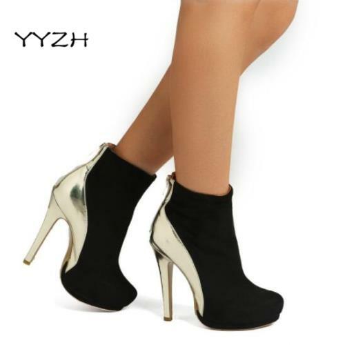 Faux Suede Ankle Boots High Heels 