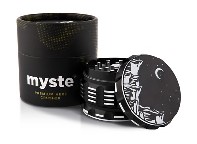 MYSTE Herb Grinder 2.5'' Large, Upgraded Sharpest Teeth Large, Black Big Crusher