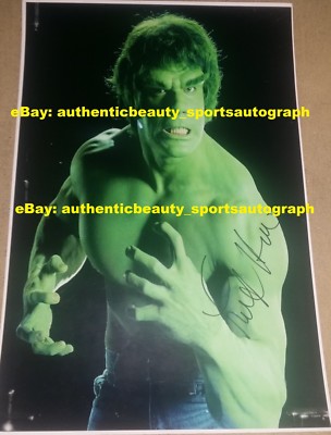 THE INCREDIBLE HULK SIGNED LOU FERRIGNO DAVID BANNER MOVIE POSTER 12x18 ...