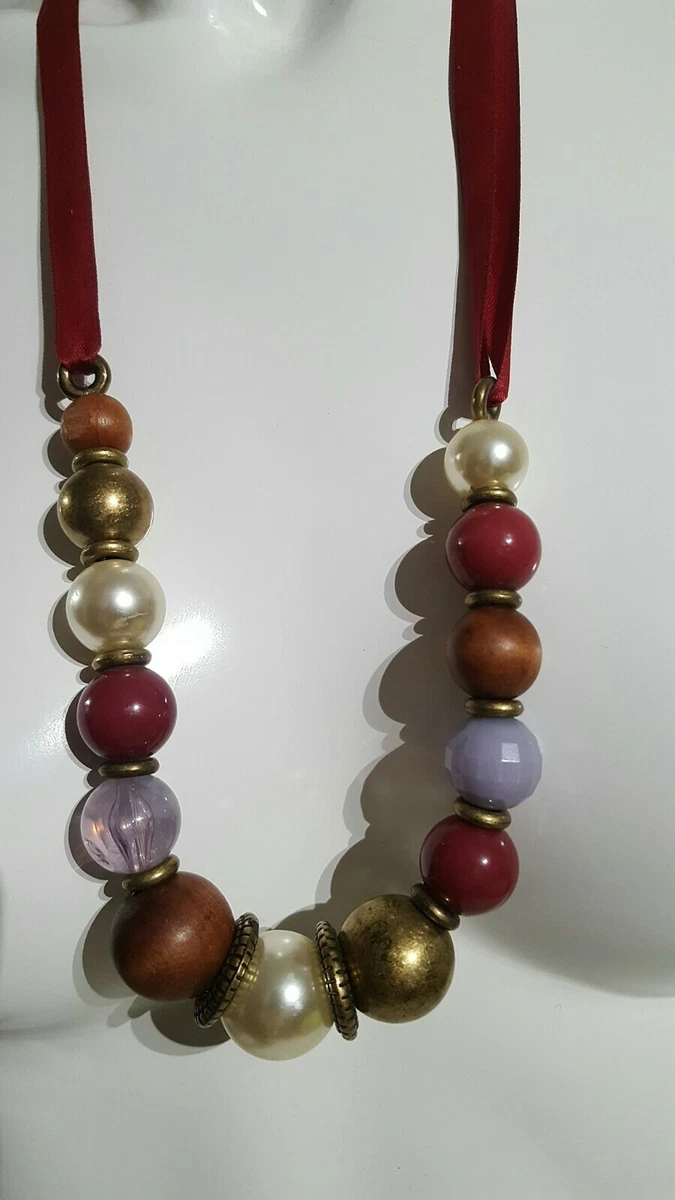 Fake red hotsell pearl necklace
