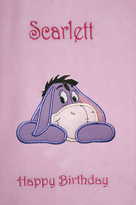 Eeyore Face Disney Luxus personalisierte Applikation superweiche Fleecedecke