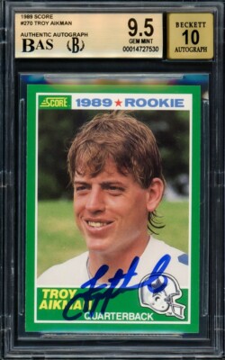 その他 TROY AIKMAN ROOKIE bgs9.5 Troy Aikman 1989 Score RC Cowboys BGS 9.5 Gem 10 Auto
