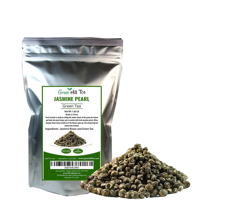  Té verde jazmín perla té de hojas sueltas 1 lb Foto 4 de 4