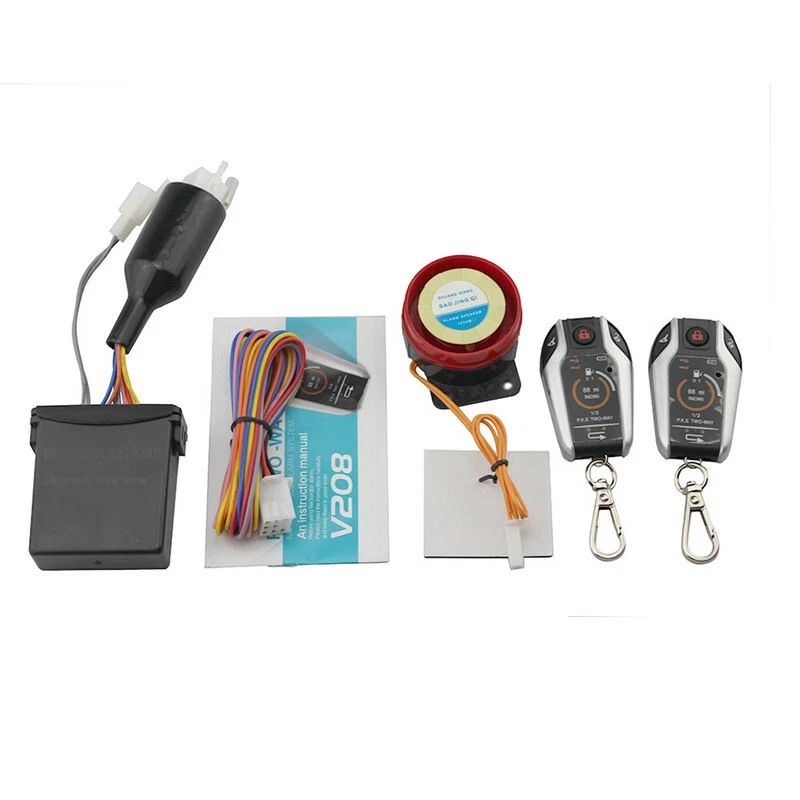 Sistema de alarma antirrobo de 2 vías para motocicleta arranque remoto del motor detección alarma antirrobo Foto 2 de 4
