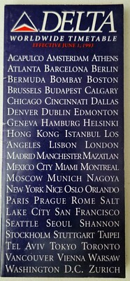 DELTA AIR LINES - SYSTEM TIMETABLE - 1 JUNE 1993