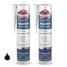 Kraken Bond Aquarium 100% Silicone Sealant, 10.1oz 2 Pack - Black