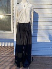 Vintage Jumpsuit Romper Zip Up Womens Black White Retro One Piece Medium