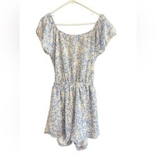 Everly Women 's Blue Floral Ruffle Romper