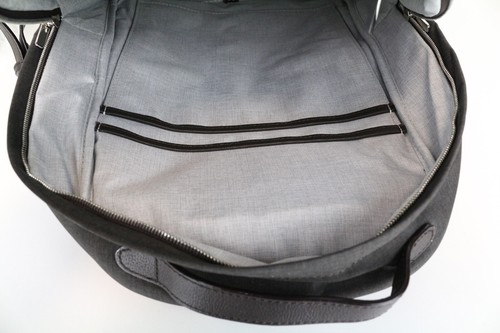 SUITSUPPLY Mens Bag OS Brown Grey Leather Detailed Casual Work Backpack - Picture 3 of 8