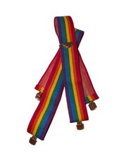 Vintage Suspenders Halloween Clown Rainbow Mork  Mindy Pride 70s 80s
