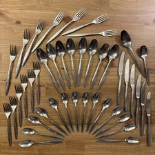 Prudential Stainless “Wheat Sprig” Flatware 43 PC Set - Japan MCM