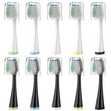 Replacement Brush Heads for AquaSonic Duo 1 Count Pack of 10 , Black White