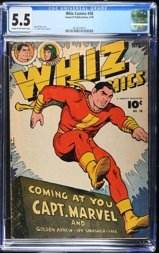 Whiz Comics 58 Cgc 5.5 1944 Fawcett Publications