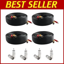 150ft BNC Video Power Cable Wire 4 Pack with Connectors