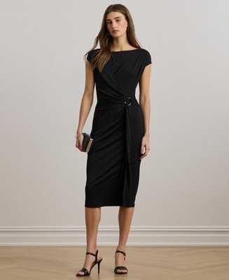 lauren ralph lauren jersey sheath dress Lauren Ralph Lauren Ring Trim Jersey Cap Sleeve Dress