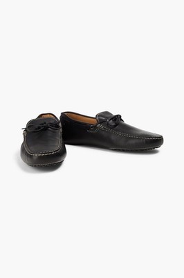 TOD'S Heaven Black  Lacetto leather driving shoes $695 Size 12.5(45.5)