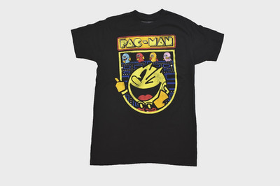 Pac-Man Mens Pac-Man & Ghosts Classic Retro Arcade Game Black Shirt New S-XL