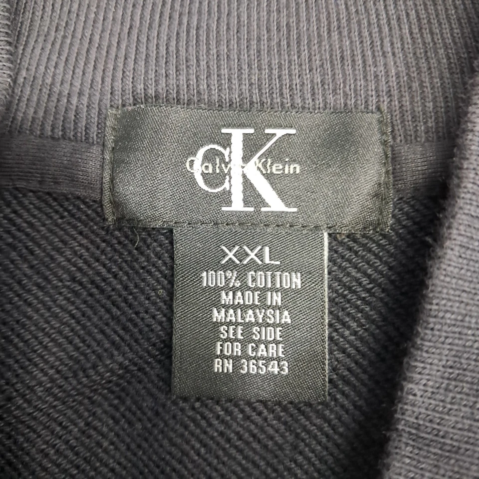 Calvin Klein Men's 1/4 Zip Sweater 100% Cotton Black 2X-Large - Image 3 of 4