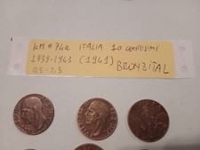 Coin Italy 1941.   10 Centesimi Bronzital KM # 74a