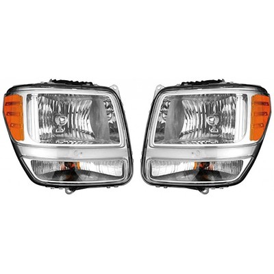 For Dodge Nitro Headlight 2007-2011 Pair Passenger and Driver Side w/Bulbs CAPA