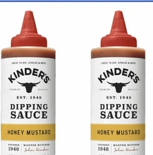 2 NEW KINDER'S DIPPING SAUCE CREAMY HONEY MUSTARD DIP SPREAD AND MORE 22 OZ