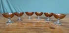 6-PC Stunning Vintage Marigold Carnival Glass Sherbet Cups 3D Swirl