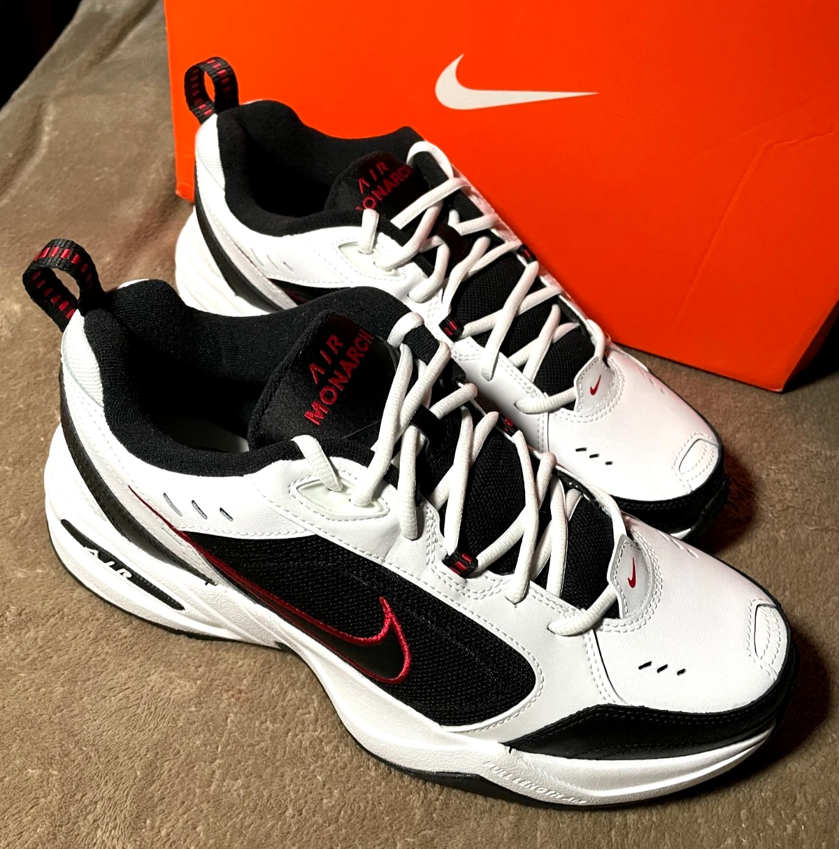 Nike Air Monarch IV Men’s Size 12 D • White Black Red • New In Box