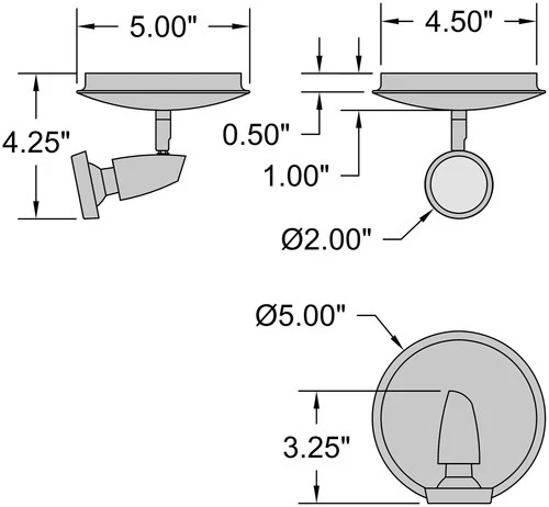 Access Lighting 52220 Mirage 6"W Semi-Flush Ceiling Fixture - Silver - Picture 2 of 3