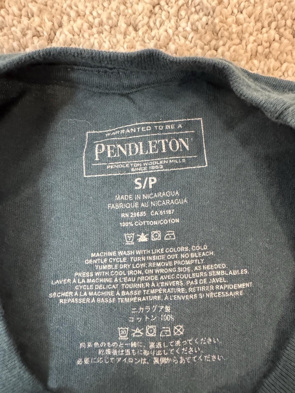 Pendleton Harding Pattern T-Shirt 100% Cotton Gra… - image 5