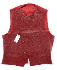 NWT ISAIA Napoli VEST red viscose wool red handmade luxury Italy 50