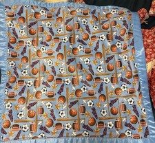 Handmade Sports Baby Blanket 34/34 Inches.