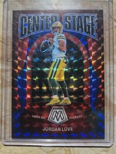 2024 Panini Mosaic #19 Jordan Love Center Stage Blue Prizm 80/99 Packers
