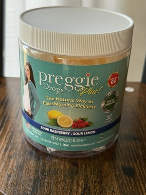 Preggie Pop Drops Plus Vitamin B6 32 Pieces Sour Raspberry Sour Lemon 5/2027