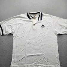 Ocean Harbour Golf Links Cutter & Buck Men's XL White Polo Shirt Navy Collar