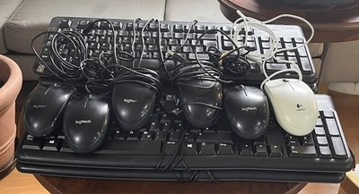 SchnäpchenKonvolut: 6 Logitech K120 Tastaturen mit B100 Mäusen USB QWERTZ Layout