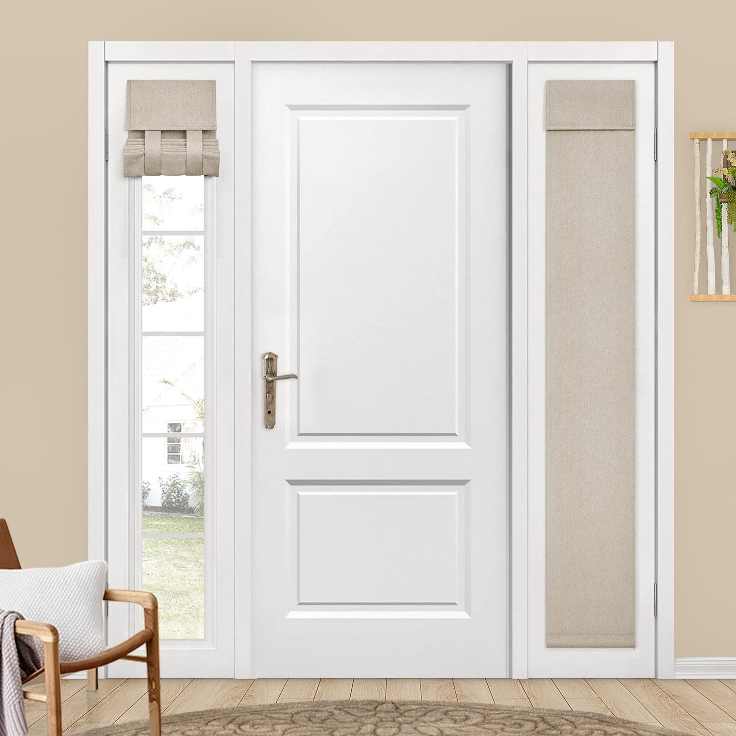 HOMEIDEAS Blackout Linen Sidelight Curtains for Front Door, Side Door Window ...