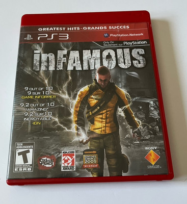 inFamous Greatest Hits 2009 Sony Playstation 3 PS3 Complete W/ Manual Works