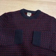 Vintage LL Bean Men’s 100% Wool Norwegian Bird’s Eye Fisherman Sweater Size M