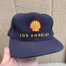 Vintage Shell Los Angeles Gasoline Hat Snapback Trucker 150,000 Safe Delivery